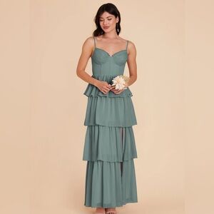 Birdy Grey Lola dress greenish gray size medium bustier style top bridesmaid